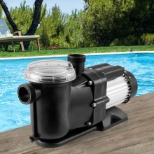 VEVOR Swimming Pool Pump 1.5 HP, 100 GPM Max Flow, Single Speed ​​Pool Pump, 220V, 2850 RPM, 15 m Max Head, Filter Pump with Filter Basket, for Above Ground Pools, Hot Tubs, Spas