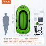 VEVOR Inflatable Boat 2 Person Fishing Boat, Heavy Duty Portable PVC Raft Kayak, Includes 45.6 Inch Aluminum Oar, High Performance Pump and Fishing Rod Holder, 500 lb Load Capacity for Adults, Children