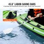 VEVOR rubberboot opblaasbare vissersboot voor 3 personen, draagbare bootvlotkajak gemaakt van stevig PVC, 45,6 inch aluminium roeispaan, krachtige pomp, hengelhouder en 2 stoelen, 340 kg capaciteit