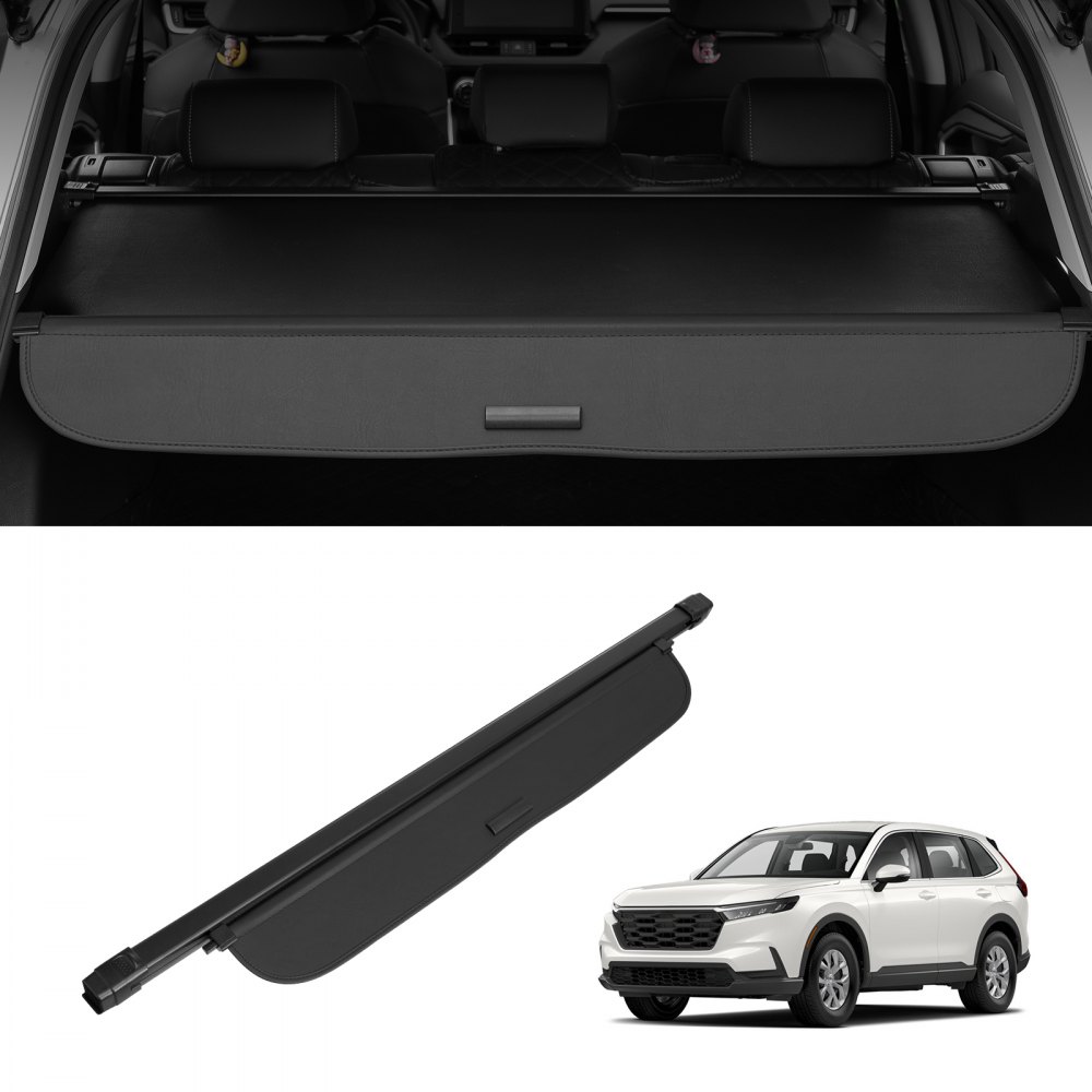 VEVOR Retractable Cargo Cover for Honda, Upgraded Waterproof Trunk Cover Security Shield Shade for Honda CRV 2023-2025 5-Seater, UV Resistant Rear Trunk Cover with Aluminum Alloy & PVC Leather Texture