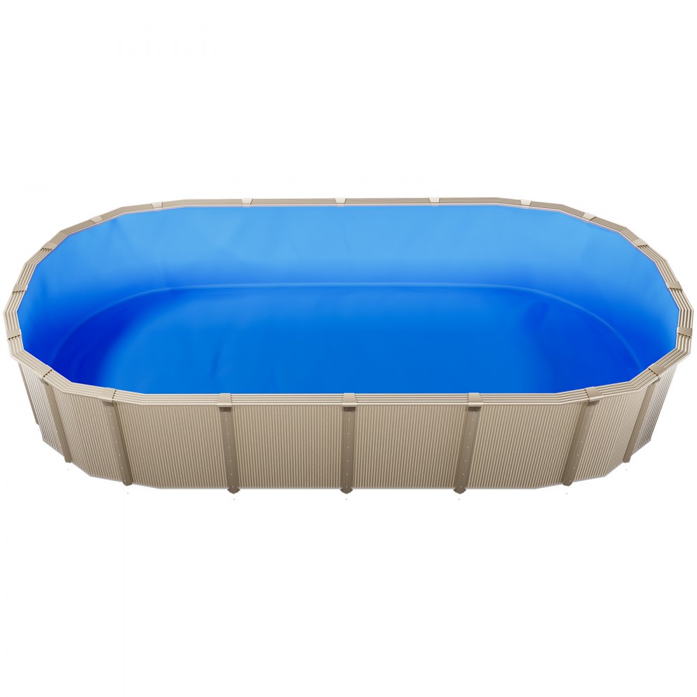 VEVOR zwembadfolie, 3,75 x 7,32 m, voor een wandhoogte van 120 cm, PVC zwembadfolie, 0,4 mm dik, UniBead vervangingsfolie, geschikt voor bovengrondse zwembaden met stalen wanden, blauw