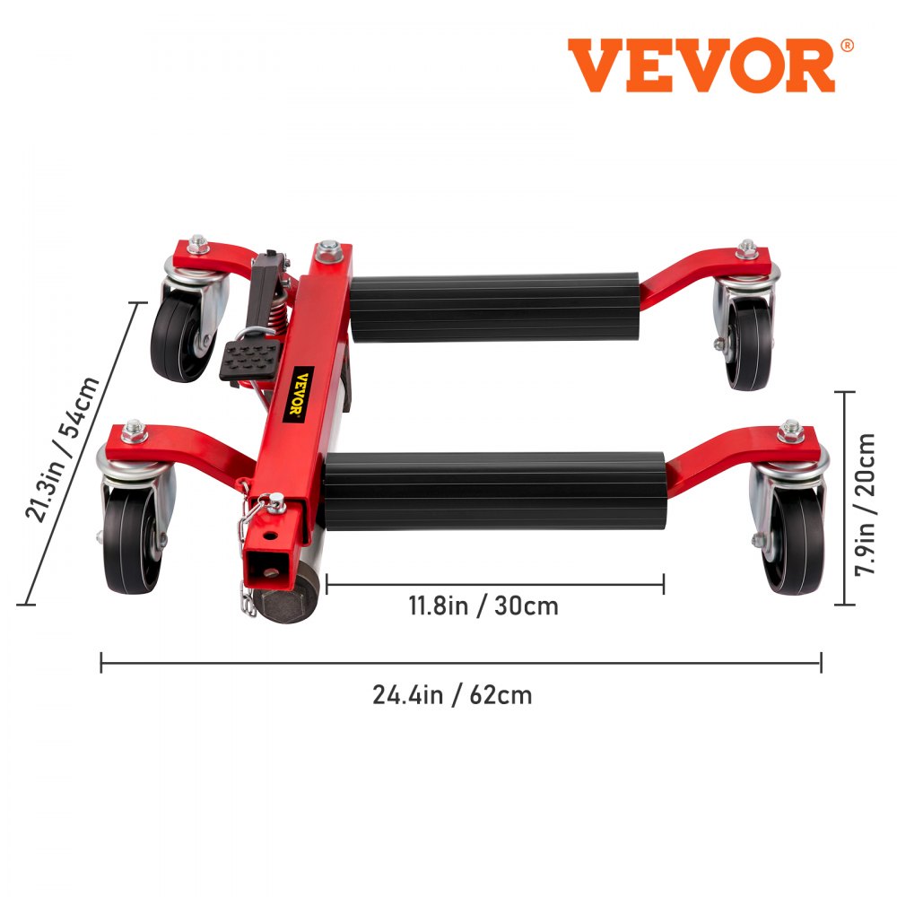 VEVOR Hydraulische Wiel Dolly 1500 Pond Hydraulische rangeerhulp 1 Stuks Auto Dolly Skates Voertuig Positionering voor Verplaatsen Autos/Vrachtwagens/Aanhangwagens/Boten/Tractoren/Motoren Enz