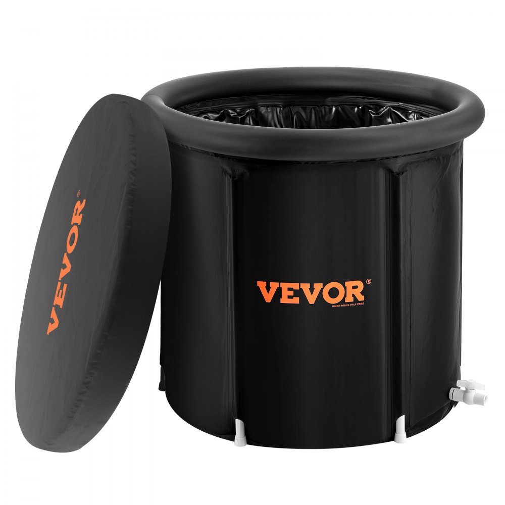 VEVOR Ice Bath Tub, 80 cm Long Cold Water Therapy Plunge Tub for Athletes, Portable Outdoor Ice Barrel Plunge Pool for Recovery, 341L Inflatable Folding Bathtub with Cover, Home Ice Pod for Adult