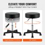VEVOR Wheeled Stool 181kg Weight Capacity Height Adjustable Stool with Ultra Thick Seat Cushion Swivel Swivel Stool for Salon Bar Home Office Medical Massage Black