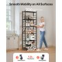 VEVOR 6-Tier Foldable Storage Shelf, 24W x 12D x 72H Inch Folding Metal Rack Shelving Unit, No Assembly Organizer Shelf with 5 Wheels & 4 Hooks for Pantry, Kitchen, Garage, Basement, Black