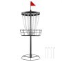 VEVOR Disc Golf Basket, Disc Golf Schijven Set met 24 Kettingen, 8mm Heavy Duty Steel Practice Disc Golf Target, Disc Golf Place Basket Outdoor/Indoor, Disc Golf Basket Stand Equipment, Zwart