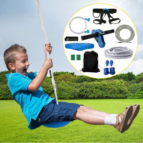 Zipline, 30,48 m kabelbaan voor kinderen, ziplineset voor