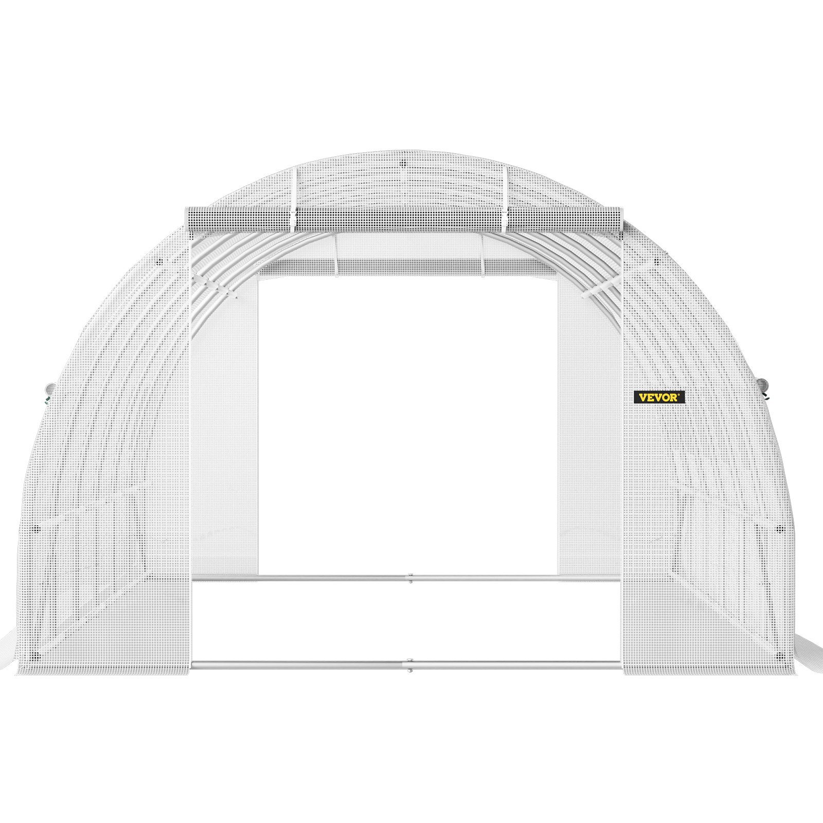 VEVOR Walk-in Tunnel Greenhouse, 20 x 10 x 7 ft Portable Plant Hot House with Galvanized Steel Hoops, 3 Top Beams, 4 Diagonal Poles, 2 Zippered Doors & 12 Roll-up Windows, White