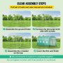 VEVOR Inlooptunnelkas met Gegalvaniseerd Frame en Waterdichte Hoes 5x2x2m Groen