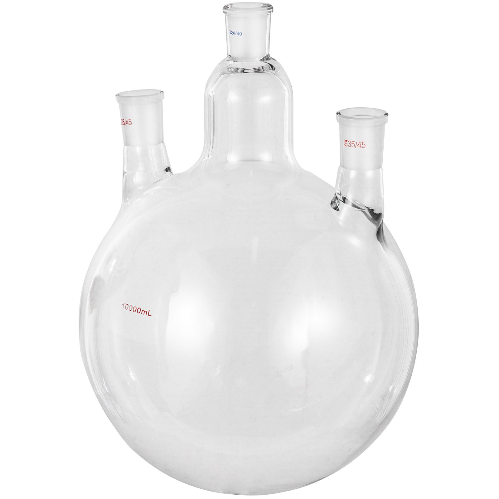 Vevor Ronde Bodem Flask Drie Halzen Glazen Kolf 3 Hals 10000 Ml Ronde Bodem Kolf