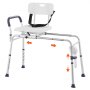 VEVOR sliding tub transfer bench with adjustable height, secure backrest, and side handle for safe transfers.