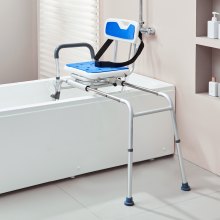 VEVOR Sliding Tub Transfer Bench Shower Chair with 360 Degree Swivel Seat 400LBS