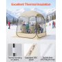 VEVOR Pop up Sports Tent, 63x63 in Clear Bubble Tent for 2-4 Persons, Waterproof Outdoor Pod with Floor Mat & Top Cover, Garden Igloo Dome Tents Camping Shelter for Events Fishing Cheering