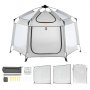 VEVOR Baby Playpen with Canopy, 59.8"x59.8" Indoor/Outdoor Portable Playpen for Babies and Toddlers, Lightweight & Foldable, Pop Up Toddler Play Yard with 3 Sun-Shades, Travel Bag for Beach Home Park