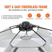 VEVOR babybox met luifel, 1520x1520x940mm draagbare binnen-/buitenbox voor baby's en peuters, lichtgewicht en opvouwbaar, 3 parasols, reistas voor strand, thuis