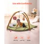 VEVOR Baby Play Gym Mat, Baby Activity Mat with 6 Sensory Toys, Oversize Leaf-Shaped Tummy Time Mat for 0-18 Months Newborn Infant, Baby Essential Gift for Motor Skills & Early Cognitive Development
