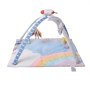 VEVOR Baby Play Gym Mat, Tummy Time Mat with 6 Sensory Toys, Baby Activity Mat with Light-up Musical Rocket Toy for 0-18 Month Newborn Infant, Baby Essential Gift for Sensory & Motor Skill Development