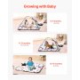 VEVOR Baby Play Gym Mat, Tummy Time Mat with 6 Sensory Toys, Baby Activity Mat with 2 Touch Balls & Soft Fabric for Sensory & Motor Skill Development, Baby Essential Gift for 0-18 Month Newborn Infant