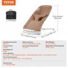 VEVOR Baby Bouncer Folding Bouncer Seat Chair for Babies with 2 Reclining Angles