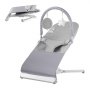 VEVOR Baby Bouncer, Folding Bouncer Seat for Babies 0-9 Months, Newborn Bouncer Chair with 2 Reclining Angles & Rotatable Toy Bar, Portable Infant Rocker with Travel Bag for Indoor Outdoor, Light Gray