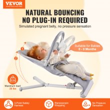 VEVOR Baby Bouncer Folding Bouncer Seat Chair for Babies 0-9 Months with Toy Bar