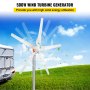 VEVOR Windturbine Generator Kit 500W Windgenerator Kits 900r/min Kleine Wind Generator Gemaakt van Aluminium Behuizing, Roestvrijstalen Staart en Blad van Nylonvezel voor Gebruik op Zee, Boten, enz