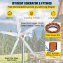 VEVOR Windturbine Generator Kit 900 r/min Windgenerator Kits 300 W Kleine Windmolen van Aluminium Behuizing Roestvrijstalen Staart en Blad van
