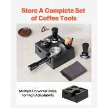 VEVOR Espresso Tamping Station ABS 51-58mm 7 in 1 Koffie Accessoires Zwart Verwijderbaar