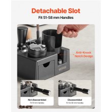 VEVOR Espresso Tamping Station ABS 51-58mm 7 in 1 Koffie Accessoires Zwart Verwijderbaar