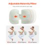 VEVOR Pregnancy Wedge Pillow, W-Shaped Maternity Pillow for Pregnant Women, Soft and Breathable Pregnancy Pillow with Removable & Washable Cover for Back Belly Hips Support, Lightweight and Portable