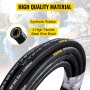 VEVOR hydraulic hose with synthetic rubber and 2 high-tensile steel wire braid.