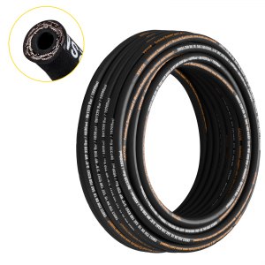 Opgerolde rubberen hydraulische slang - 1/4 x 329ft, 5800 PSI, 2-draads vlecht, -20C tot 140C, flexibele olieslang Opgerolde rubberen hydraulische slang - 1/4 x 329ft, 5800 PSI, 2-draads vlecht, -20C tot 140C, flexibele olieslang