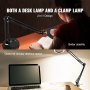 VEVOR 64 LED magnifying lamp, magnifying lamp, work lamp with stand, workplace lamp, table lamp, 5x magnification, 5-color dimming, 110mm glass lens, smart head touch control, ideal for working, learning, reading