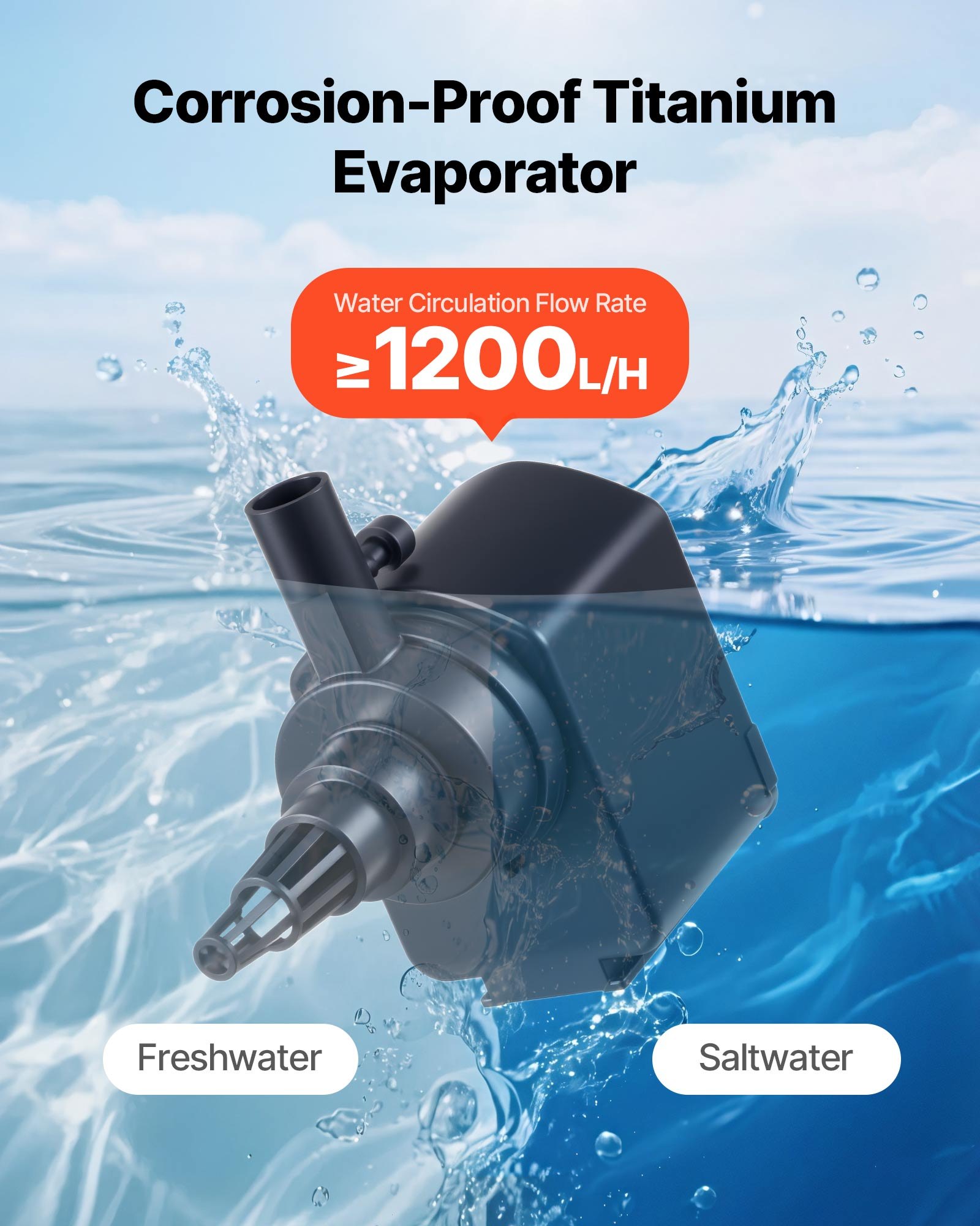 VEVOR 200L Aquariumwaterkoeler/-verwarmer met hoge waterstroompomp, compressor, titanium verdamper, complete accessoires, snelle koeling voor aquarium, Axolotl, koraalrif
