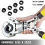 VEVOR Krimptang V12, V15, V22, V28, TH16, TH20, TH26, TH32 mm, Krimptang met 360° draaibare kop en ergonomische rubberen grip, Draagbare pijpkrimptang, Handmatige kabelschoentang
