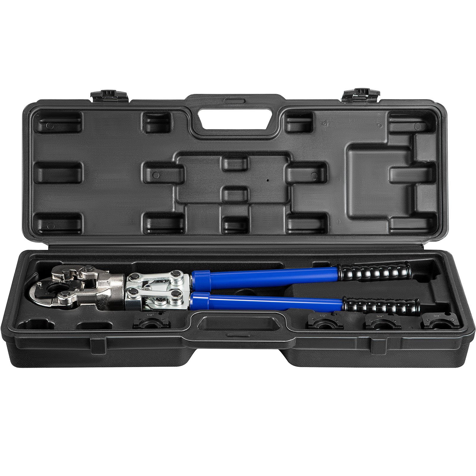 VEVOR Pijpkrimptang 1/2" 3/4" 1" Krimptang Koperen Buis 6T Krimptang Composiet Pijp van 40CR Staal met Verwisselbare Kaken voor het Klemmen van Koperen Hulzen Koperen Fittingen en Koperen Verbindingen