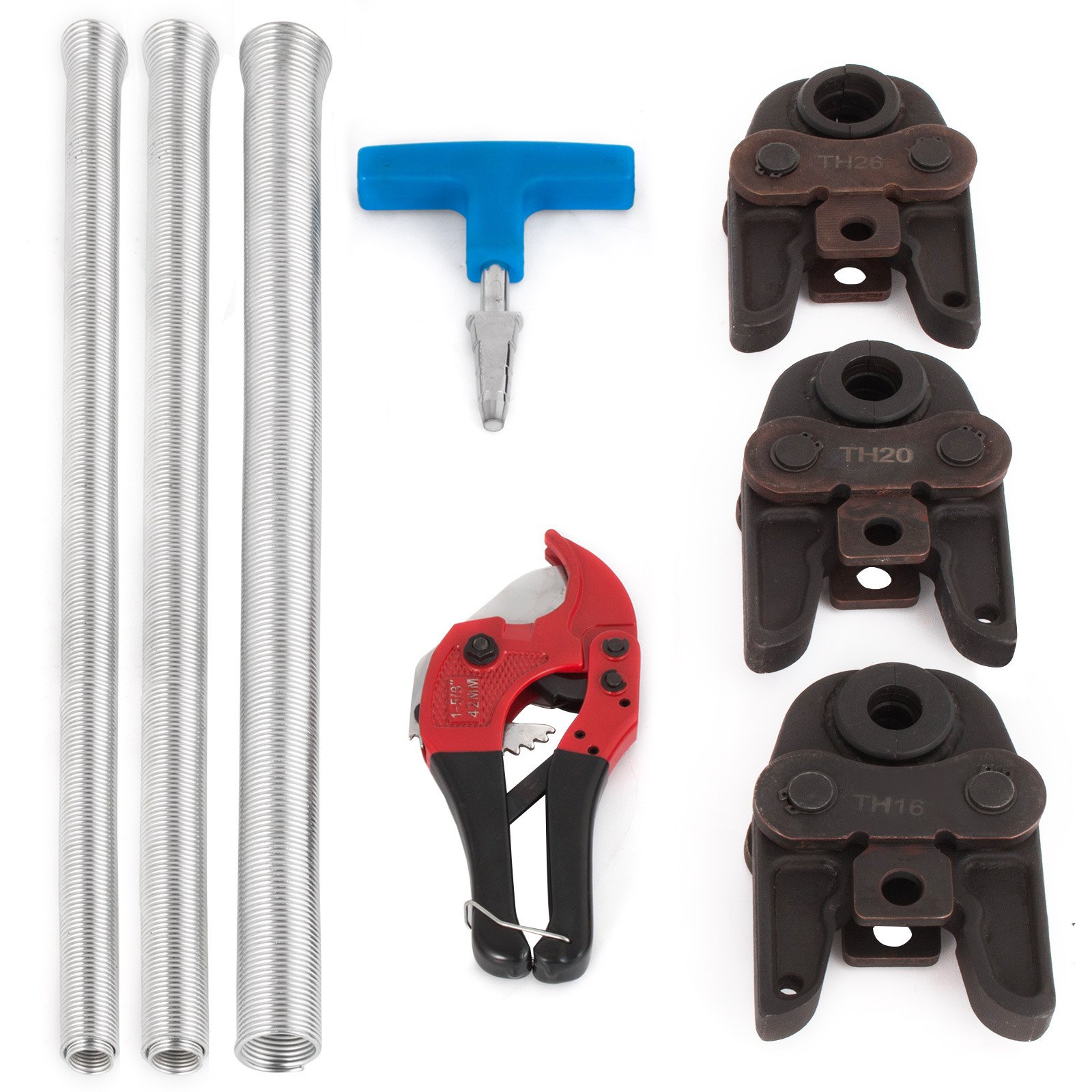 VEVOR Perstang Pijpsleutel TH-Shaped Pipe Wrench Jaw Set 6pcs Bending Springs 65Mn Composite Pipes On