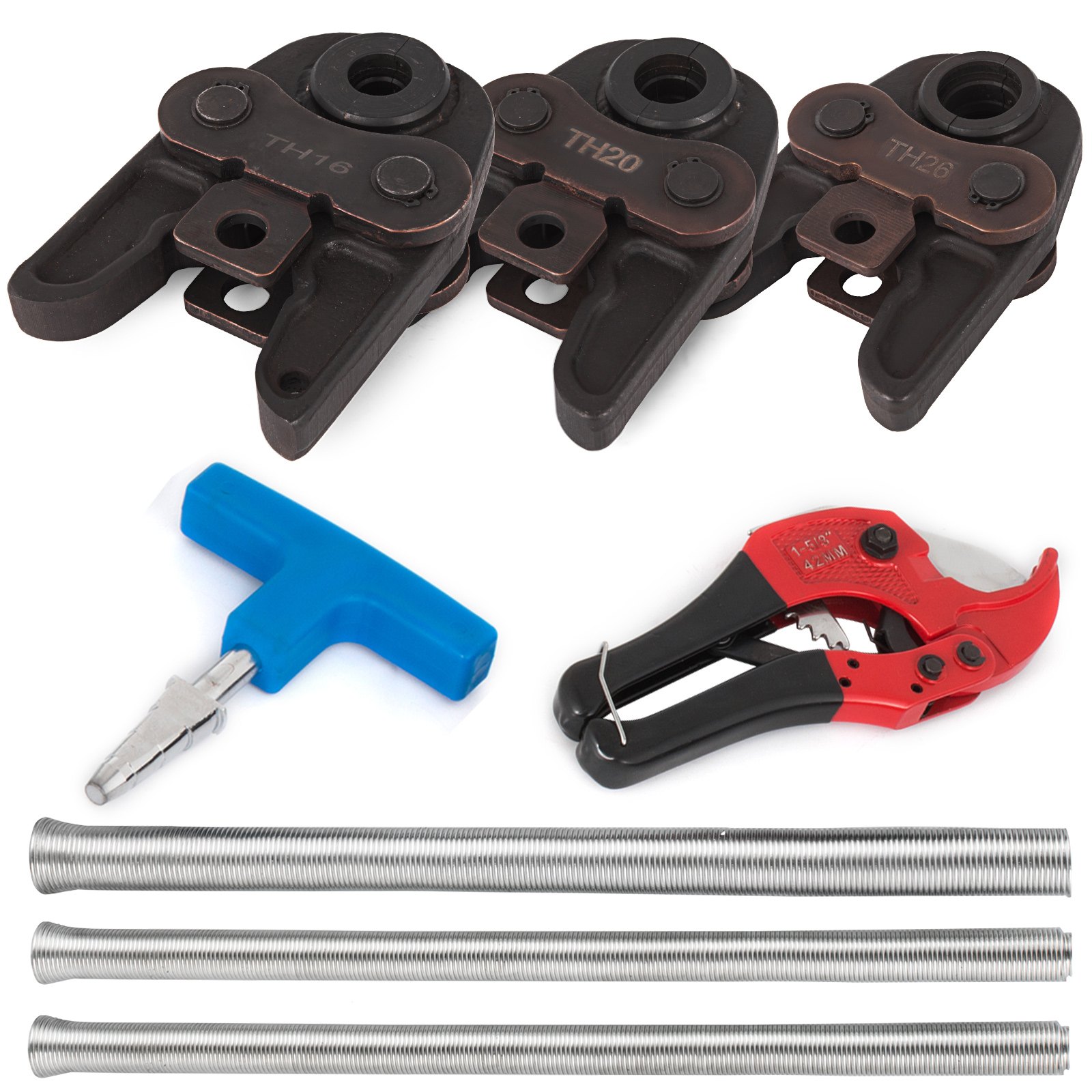 VEVOR Perstang Pijpsleutel TH-Shaped Pipe Wrench Jaw Set 6pcs Bending Springs 65Mn Composite Pipes On