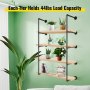 VEVOR Industrial Pipe Shelves 4-Tier Wall Mount Iron Pipe Shelves 2 PCS Pipe Shelving Vintage Black DIY Pipe Bookshelf Each Holds 44lbs Open Kitchen Shelving for Bedroom & Living Room with Accessories