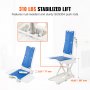 VEVOR Electric Chair Lift, Equipment for Lifting Elderly from the Ground, 77-507mm Height Adjustable, Bears up to 140.6kg, 45° Incline for Comfortable Leaning, for Seniors, Elderly