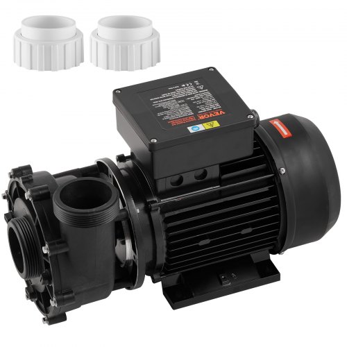 VEVOR Dual-speed Spa Pomp, 56-frame Hot Tub Pomp Circulatiepomp, 1600W / 39 m³/u / 15 M Hoge Snelheid Of 400w / 19 m³/u / 3,9 M Lage Snelheid, 2 In/5,6 Cm Connectoren, 90° Rotatie Interface, Anti-lek Oververhitting Automatische Uitschakeling Bescherming Voor Thuis Spa's, Buiten Spa's, Ondergrondse Spa's