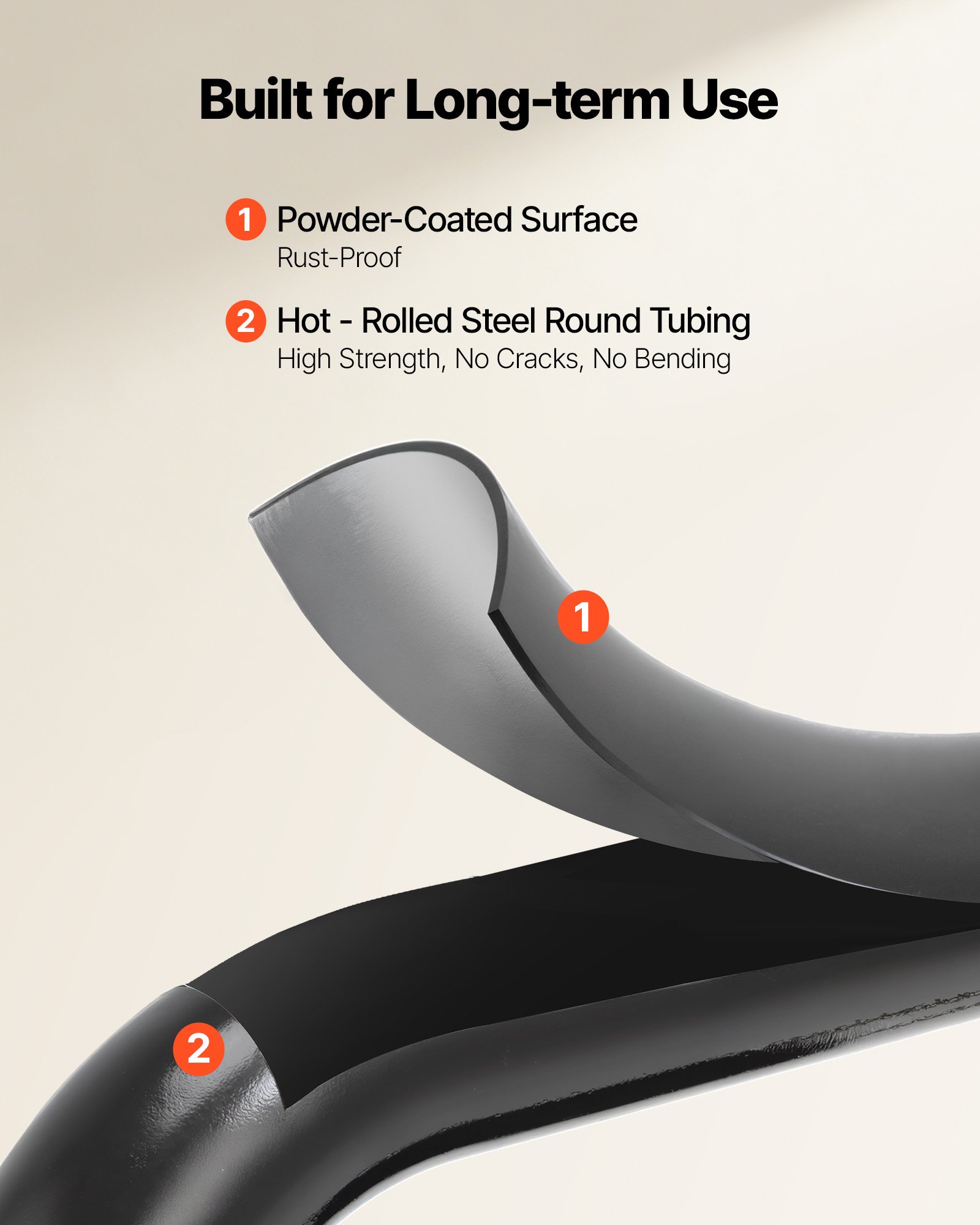 VEVOR 2-treden opvouwbare ladder met antislip treden en comfortabele handgreep, huishoudladder met een draagvermogen van 272 kg, opvouwbare trapladder, veiligheidsladder voor keuken, huis en kantoor, zwart