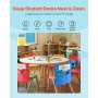 VEVOR Chair Pockets for Classroom, 24 Pack, 18 x 20 Inches Chairback Buddy Pocket with Name Tag, 6 Bright Colors, Back of Chair Organizer for Kids in Classroom, Kindergarten, School, and Home