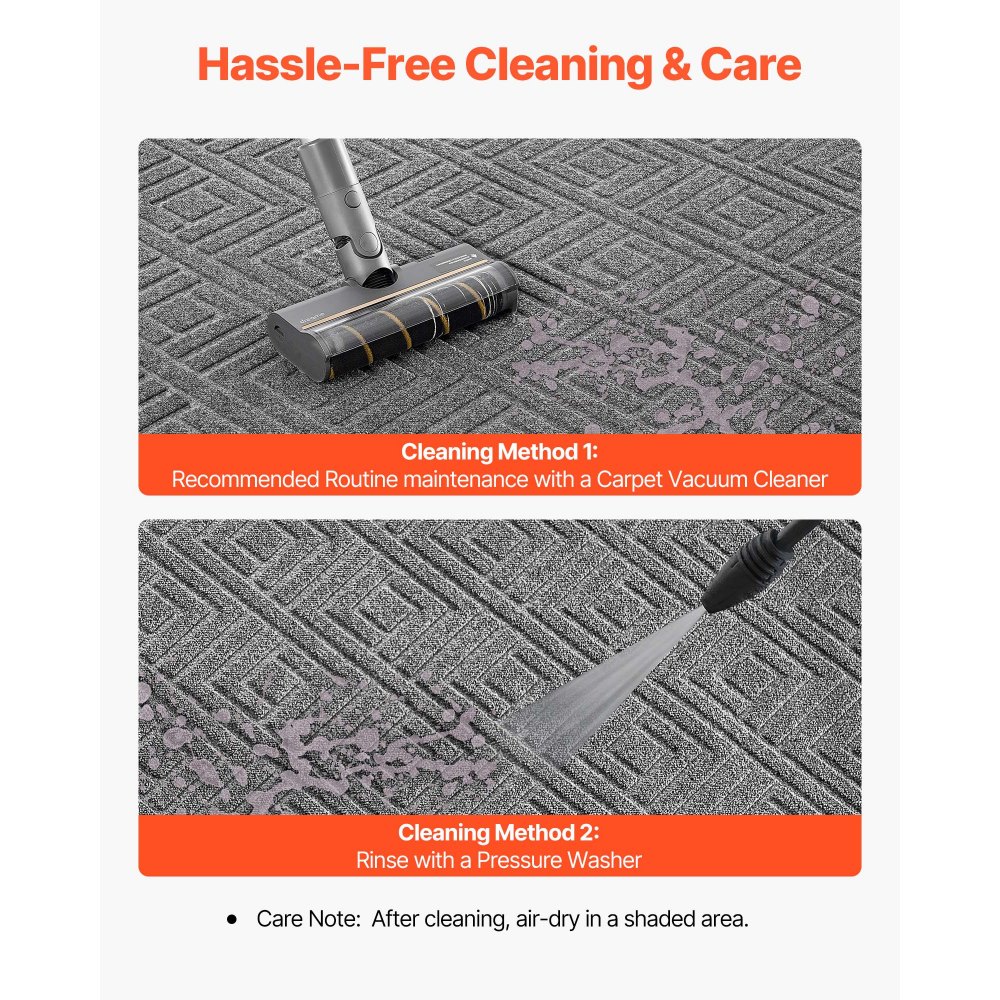 VEVOR Dirt Trapper Mat, 1562 x 914 mm, deurmat voor binnen en buiten, afveegmat, deurmat met TPE-rug, duurzaam, wasbaar entreemat voor gang, balkon, garage, grijs