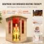VEVOR Far Infrared Wooden Sauna, Room Home Sauna Spa for 2 Person, Low EMF Far Infrared Hemlock Wood Sauna with Tempered Glass Door & LED Multicolor Lamp & Bluetooth Speakers, 1850W Indoor Use