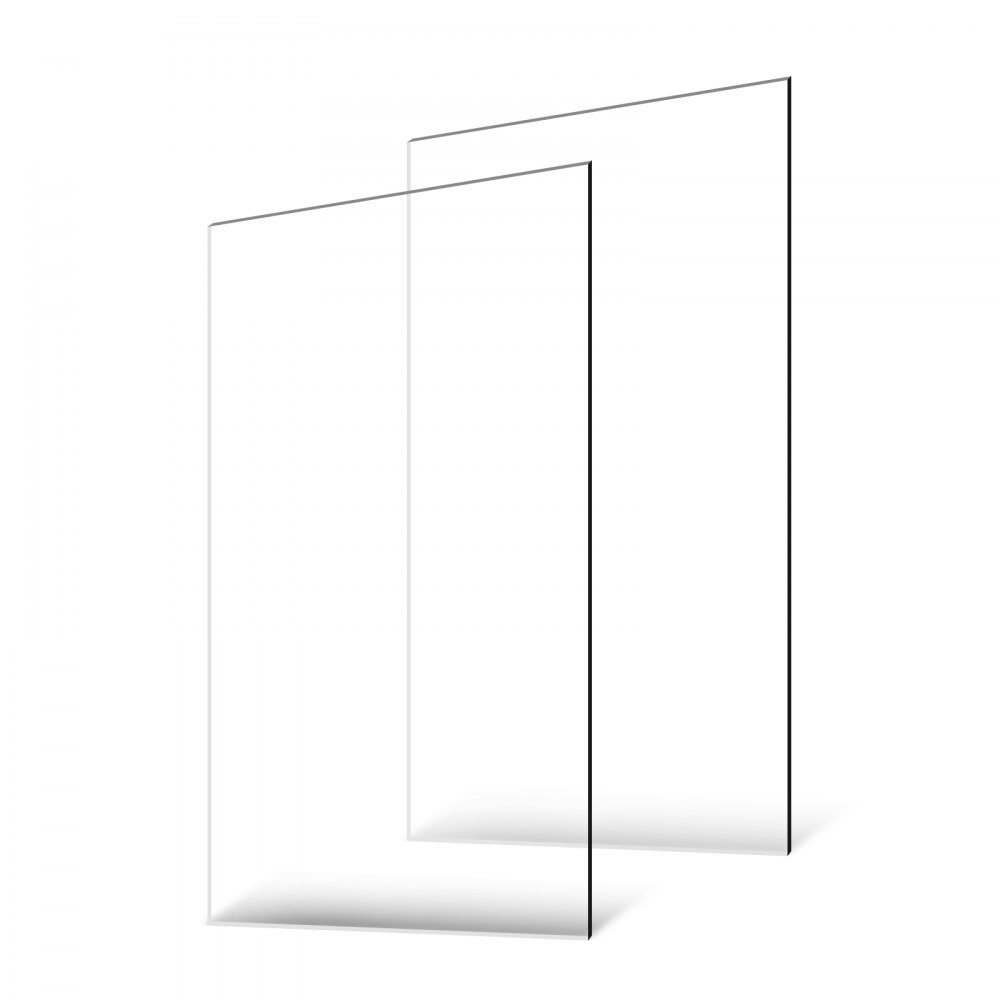 VEVOR Plexiglass Acrylic Sheets, 2-Pack Plastic Sheet, 24 x 48 Inch 1/8 Inch Thick Clear Plastic Cast Transparent Glass for Crafting Projects, Replacement Picture Frame Glass, DIY Display, Easy to Cut