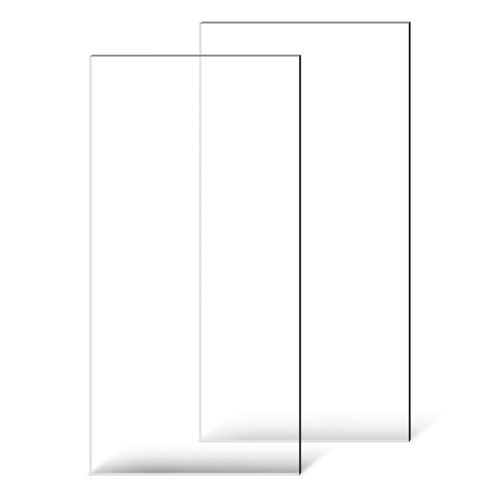 VEVOR Plexiglass Acrylic Sheets, 2-Pack Plastic Sheet, 24 x 48 Inch 1/8 Inch Thick Clear Plastic Cast Transparent Glass for Crafting Projects, Replacement Picture Frame Glass, DIY Display, Easy to Cut