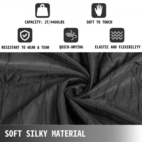 Aerial Silks Fabric Aerial Yoga Silk Set Yoga Hangmat Aerial Dance Zwart 10x2.8M
