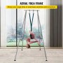 VEVOR Aerial Yoga Frame Portable Yoga Trapeze Stand 2.93m/115” Height Steel Pipe Yoga Swing Stand Yoga Rig With 6m/236” Dark Green Yoga Stretch Fabric, For Indoor Outdoor Exercise Or Performance