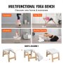 VEVOR Yoga Headstand Bench, 300 lbs Capacity Yoga Inversion Chair for Family Gym, Headstand Trainer with Wood Frame & PU Pad, Stand Yoga Stool for Strength Balance Training, Relieve Fatigue, White